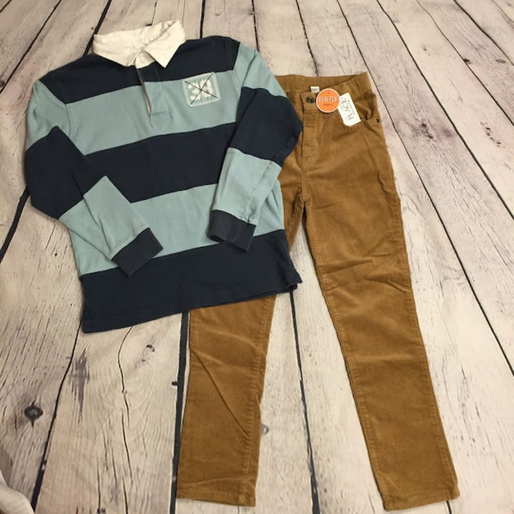 Children's Place NWT Corduroy Pants & Gymboree L/S Shirt Boys Size 10 Outfit Set